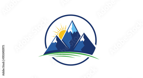 Mountain Peaks Under Sunrise Sky.