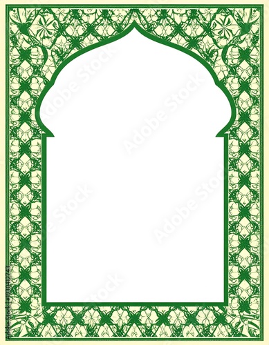 Green arabesque patterned frame