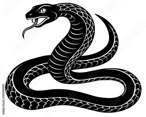 Snake silhouette vector illustration isolated on white background