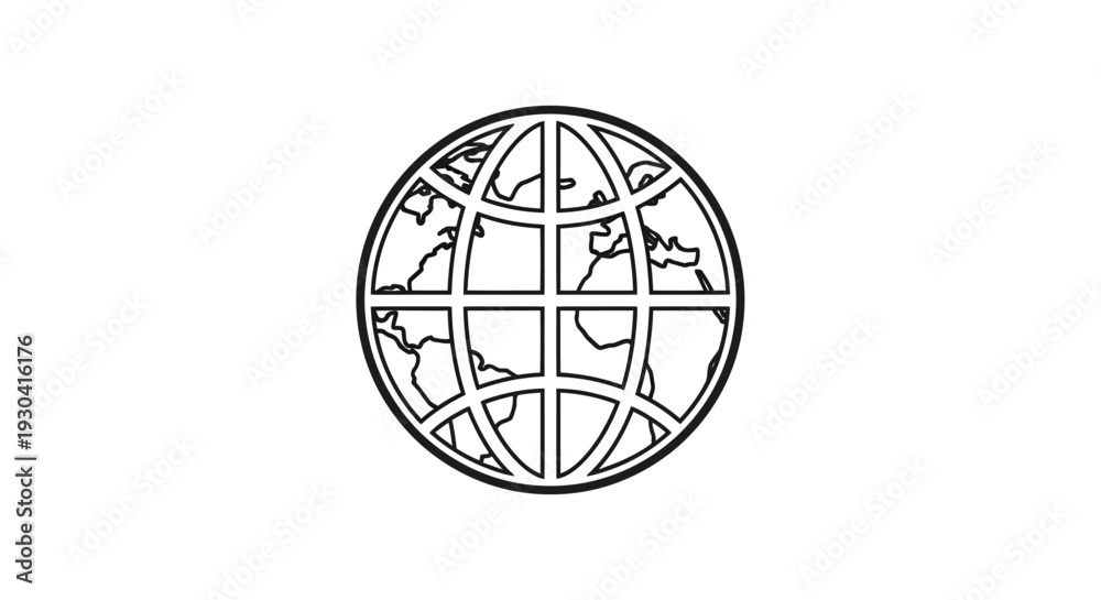 Obraz premium Globe Icon Symbol Earth Map.