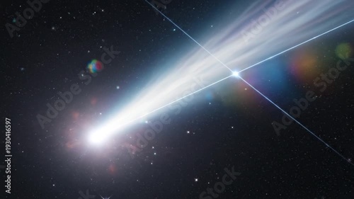 Dazzling Comet Surging Through Deep Space with Stellar Gas and Dust Trails