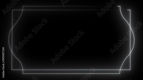  Futuristic Neon Border Frame Animation – Glowing Rectangular Loop for Digital Signage & Video Overlay.