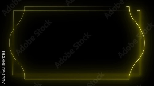  Futuristic Neon Border Frame Animation – Glowing Rectangular Loop for Digital Signage & Video Overlay.