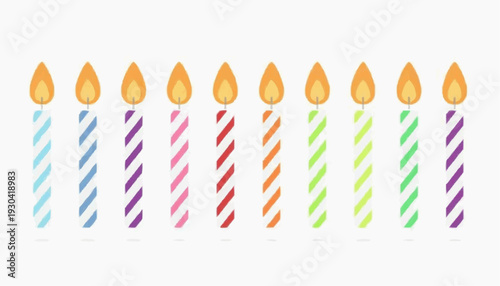 set of colorful birthday candles