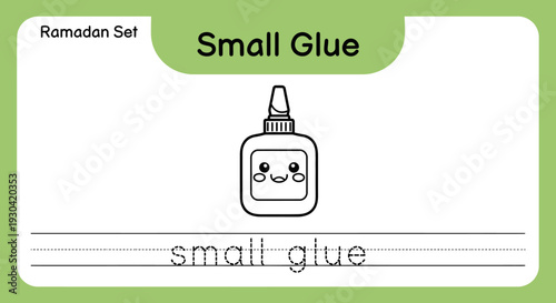 Cute Small Glue Bottle Cartoon Character for Kids Learning Writing