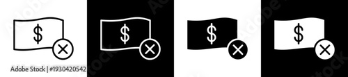 Cashless Payment Icon In Flat Version On Black And White Background