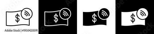 Payment Method Icon In Flat Version On Black And White Background