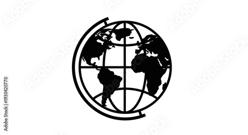 Globe Icon Earth Map Symbol.