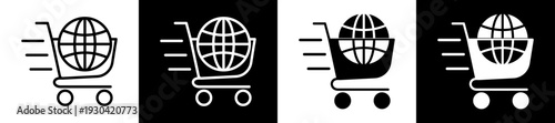 Sales Icon In Flat Version On Black And White Background