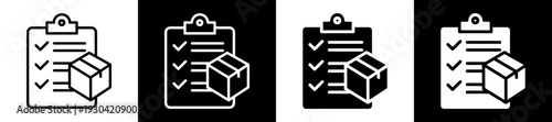 Order Delivery Icon In Flat Version On Black And White Background