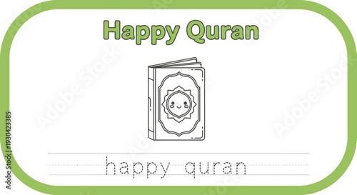 Happy Quran Book Cartoon - Islamic Education and Learning