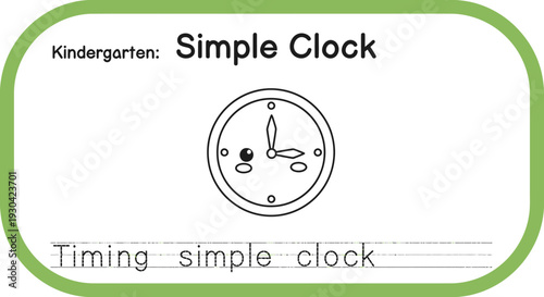 Kindergarten Simple Clock Drawing for Kids Learning Time