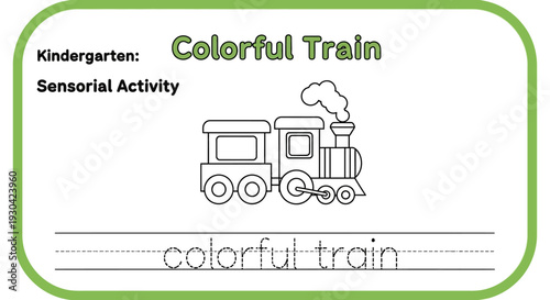 Kindergarten Colorful Train Tracing Activity for Kids