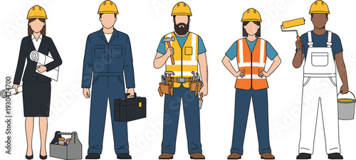 Construction and Engineering Workers Team Set
