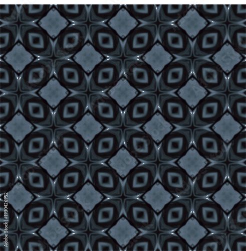 A seamless textured pattern of blue pastel stars and flowers in a vintage style. Elegant and decorative.