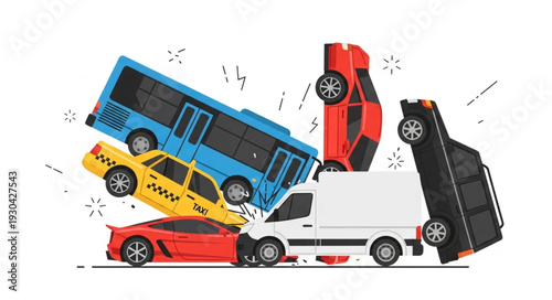 Cars and Trucks in Motion.