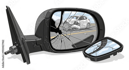 Car Side View Mirror Broken Replacement.