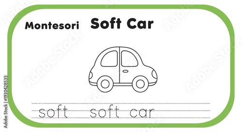 Montessori Soft Car Education Card for Toddlers