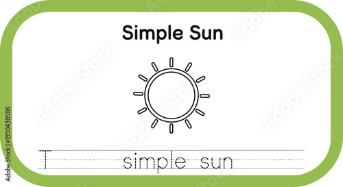 Simple Sun Drawing for Kids Learning to Write