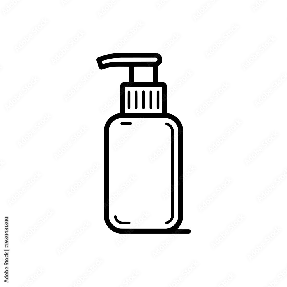 Fototapeta premium Foundation pump bottle icon. Cosmetic packaging sign and symbol. Beauty product makeup container. Vector illustration isolated on white background.