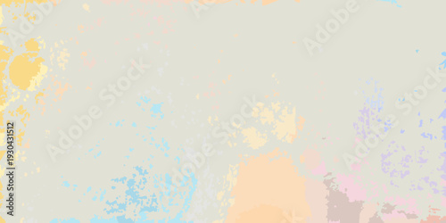 Abstract pastel background with scattered paint splatters and soft hues