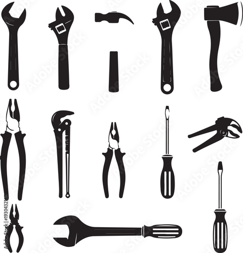 Tools icons set. Instruments signs collection. Vector illustration
