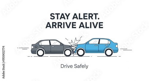 Cars Colliding on Road Accident.