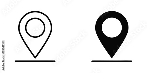 Location Pin Map Marker Icon Set Navigation Pointing