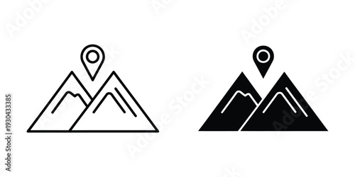 Mountain Peak Location Icon Geo Tag Destination Marker