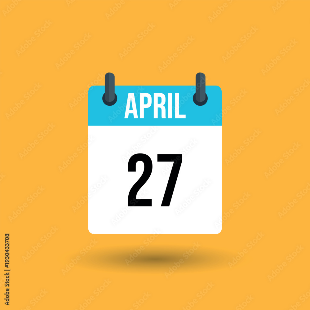 Fototapeta premium Calendar page april 27 date