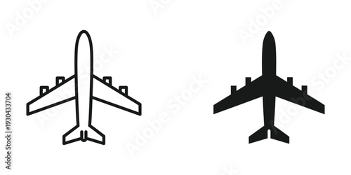 Airplane Icon Vector Aircraft Symbol Commercial Travel