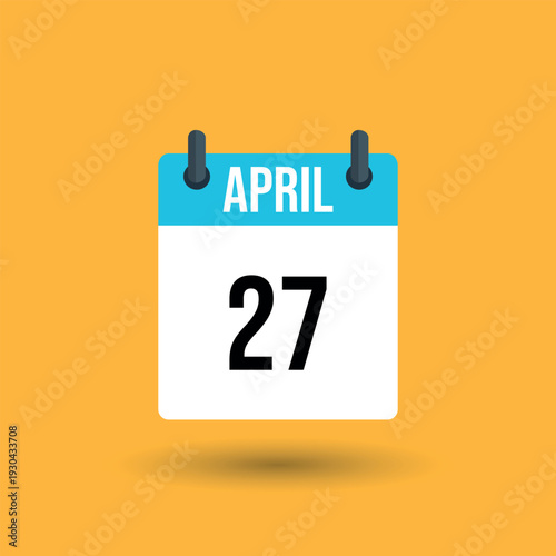 Calendar page april 27 date