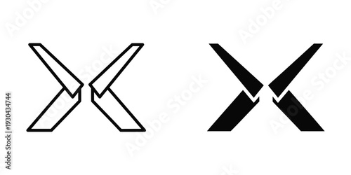 X logo design geometric abstract vector graphic commerce