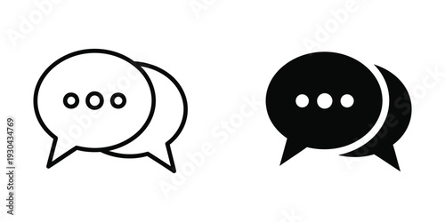 Chat Bubbles Communication Icons Vector Interface Elements