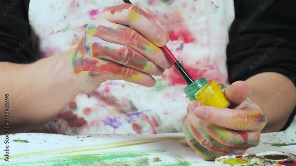 custom made wallpaper toronto digitalThe hands of the artist, work to create creative images in art. Art paints and brushes, applying multi-coloured strokes to the canvas using palette, gouache and watercolour.