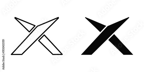 X Mark Intersection Graphic Identity