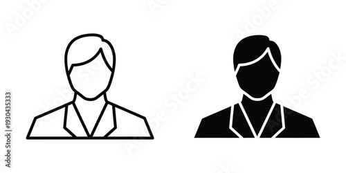 Business Person Icon Professional Avatar Silhouette Vector