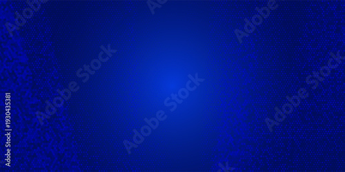 Blue glowing hexagon texture. Abstract neon hexagonal grid wallpaper. Navy honeycomb pattern backdrop. Vector modern technology, business, science, healthcare, medicine, presentation design background