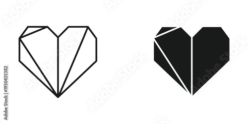 Geometric Heart Icon Vector Design Modern Love Symbol Commercial Licensing