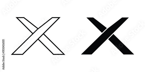 Crossed Letters X Symbol Graphic Design