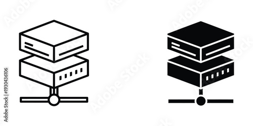 Server Stack Network Connection Technology Icon