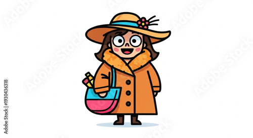 Cartoon Hedgehog in Orange Coat.