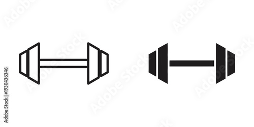 Dumbbell Icons Weightlifting Strength Training Equipment