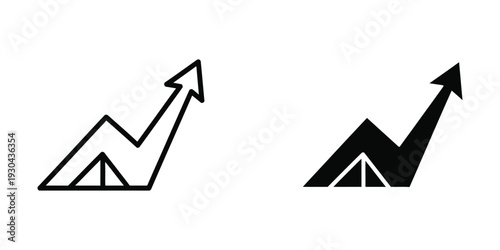 Growth Chart Arrow Upward Trajectory Business Success Icon