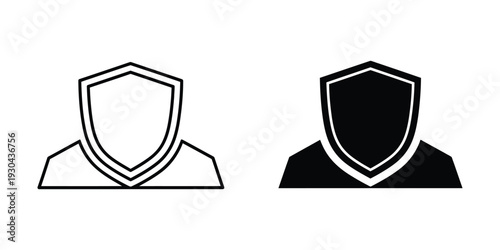 Shield Icon Person Security Protection Vector Graphic Commercial License
