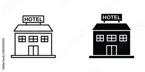 Hotel Building Signage Business Icon