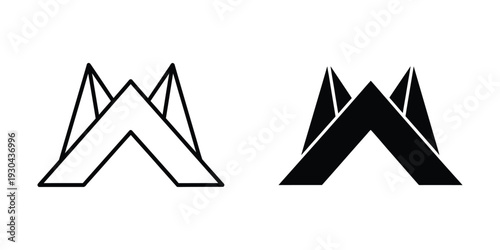 Geometric Peaks Abstract Logo Minimalist Design
