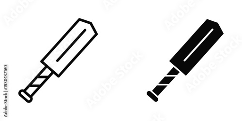 Cricket Bat Icon Sports Equipment