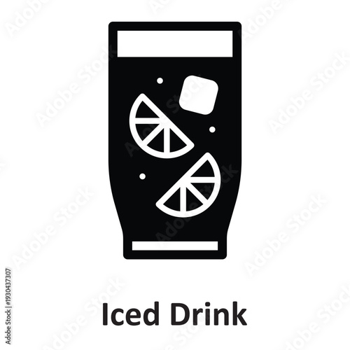 Iced Drink Vector Icon which can easily modify or edit