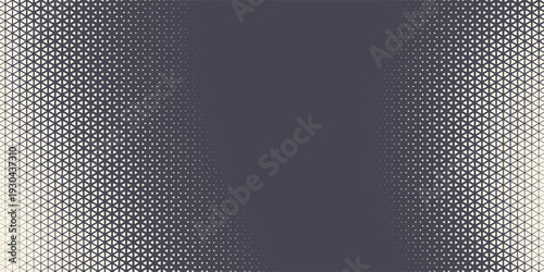 Triangular Halftone Texture Retrowave Vector Geometric Technology Abstract Background. Half Tone Triangles Retro Colored Pattern.